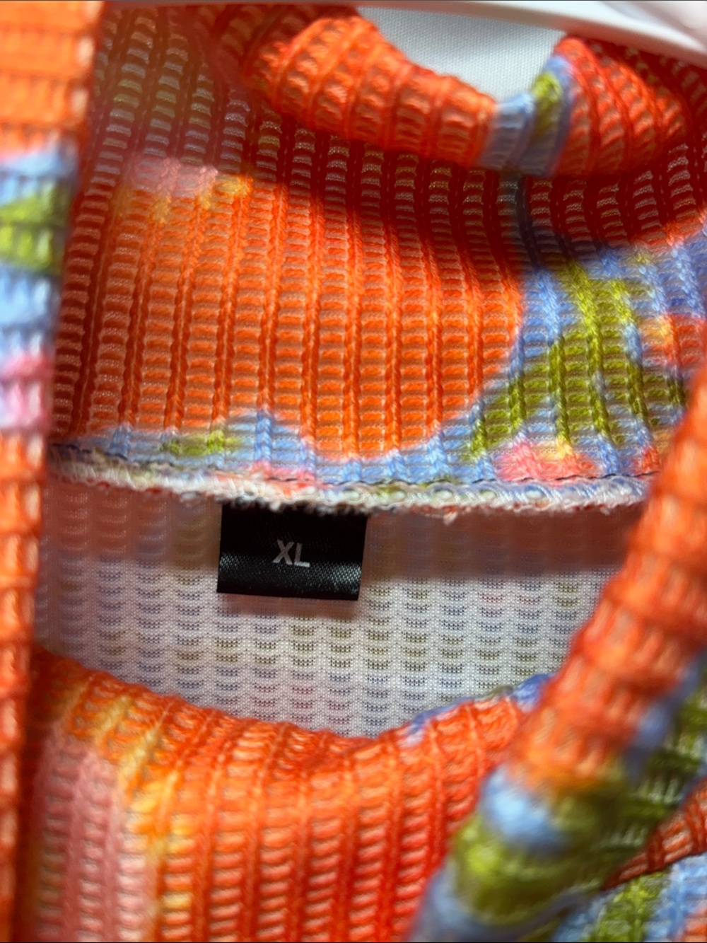 Floral Orange Turtleneck Ribbed Sweater - Picture 2 of 4